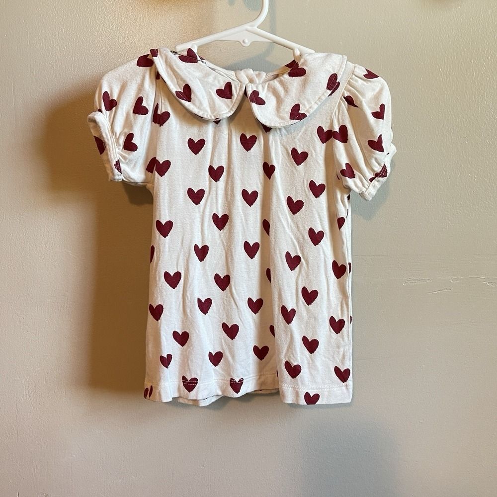 Kate Quinn Bamboo Valentine Red Hearts | 2T | Short Sleeve Top